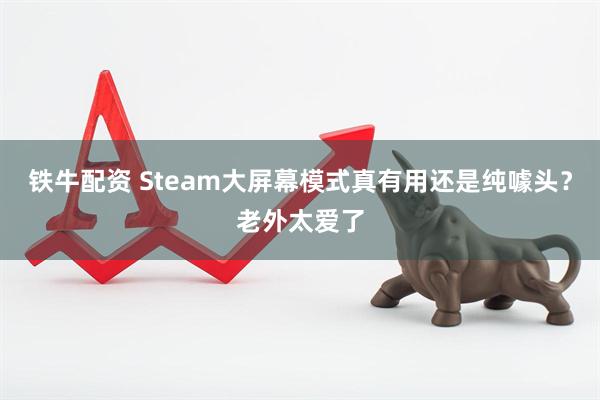 铁牛配资 Steam大屏幕模式真有用还是纯噱头？老外太爱了